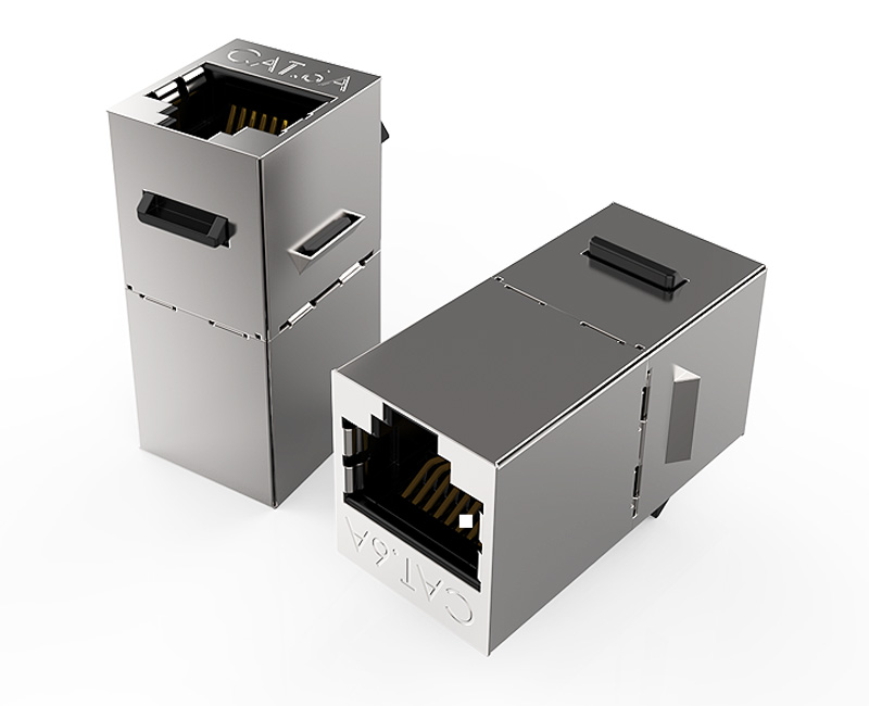 英曼網(wǎng)絡(luò)直通模塊/網(wǎng)線直通延長器，屏蔽網(wǎng)線水晶頭跳線延長器Keystone Jack