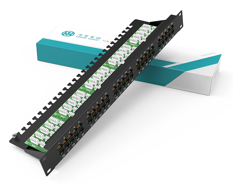 英曼1U50口-電話語音配線架，模塊化機柜機房打線式，后置理線盤  Dustproof Telephone Patch Panel