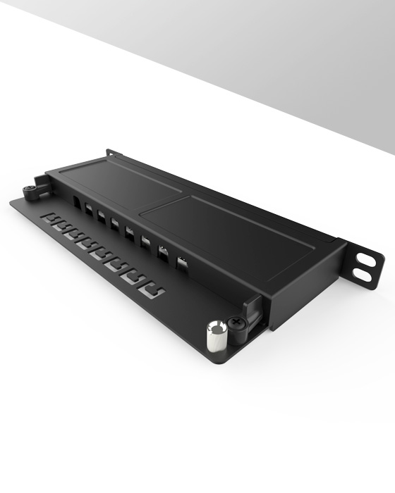 英曼0.5U8口-防塵網絡配線架