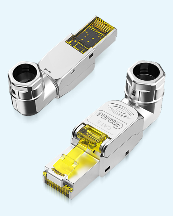 90°鋅合金免打水晶頭