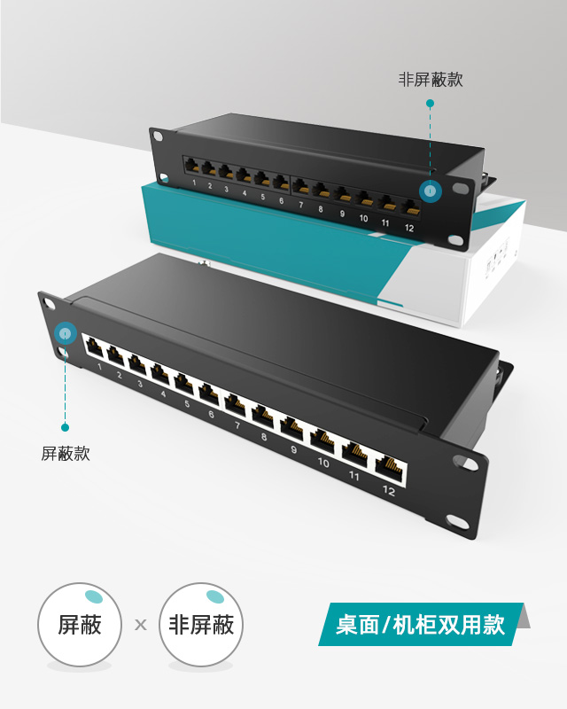 1U12口-防塵網絡配線架