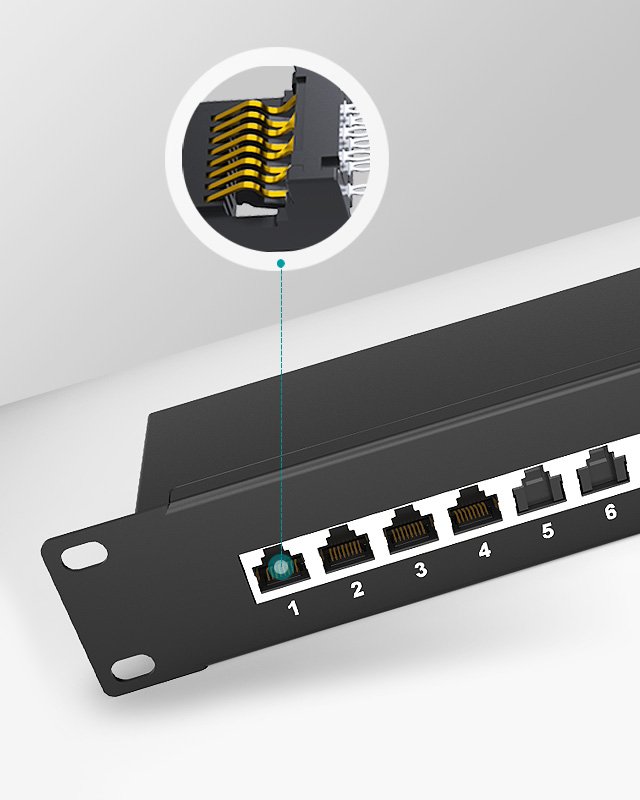 1U24口-屏蔽防塵網絡配線架