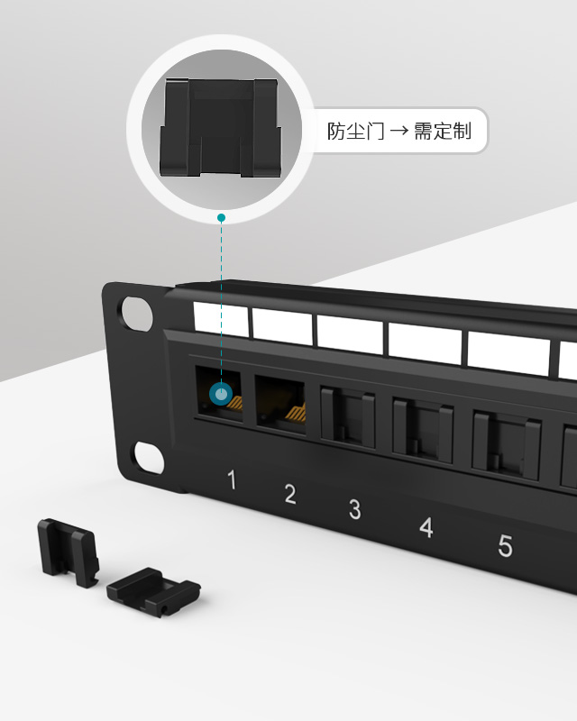 1U12口-防塵網絡配線架