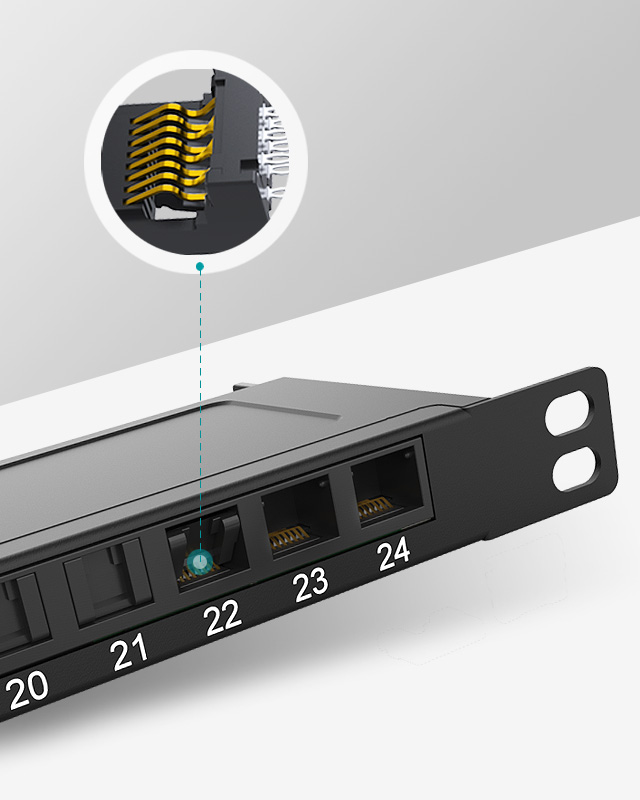 0.5U24口-屏蔽防塵網絡配線架