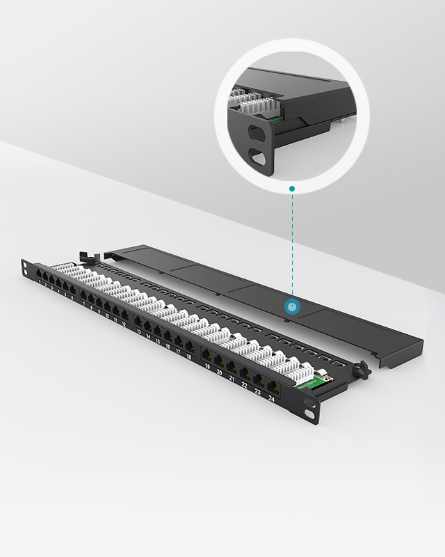 0.5U24口-屏蔽防塵網絡配線架